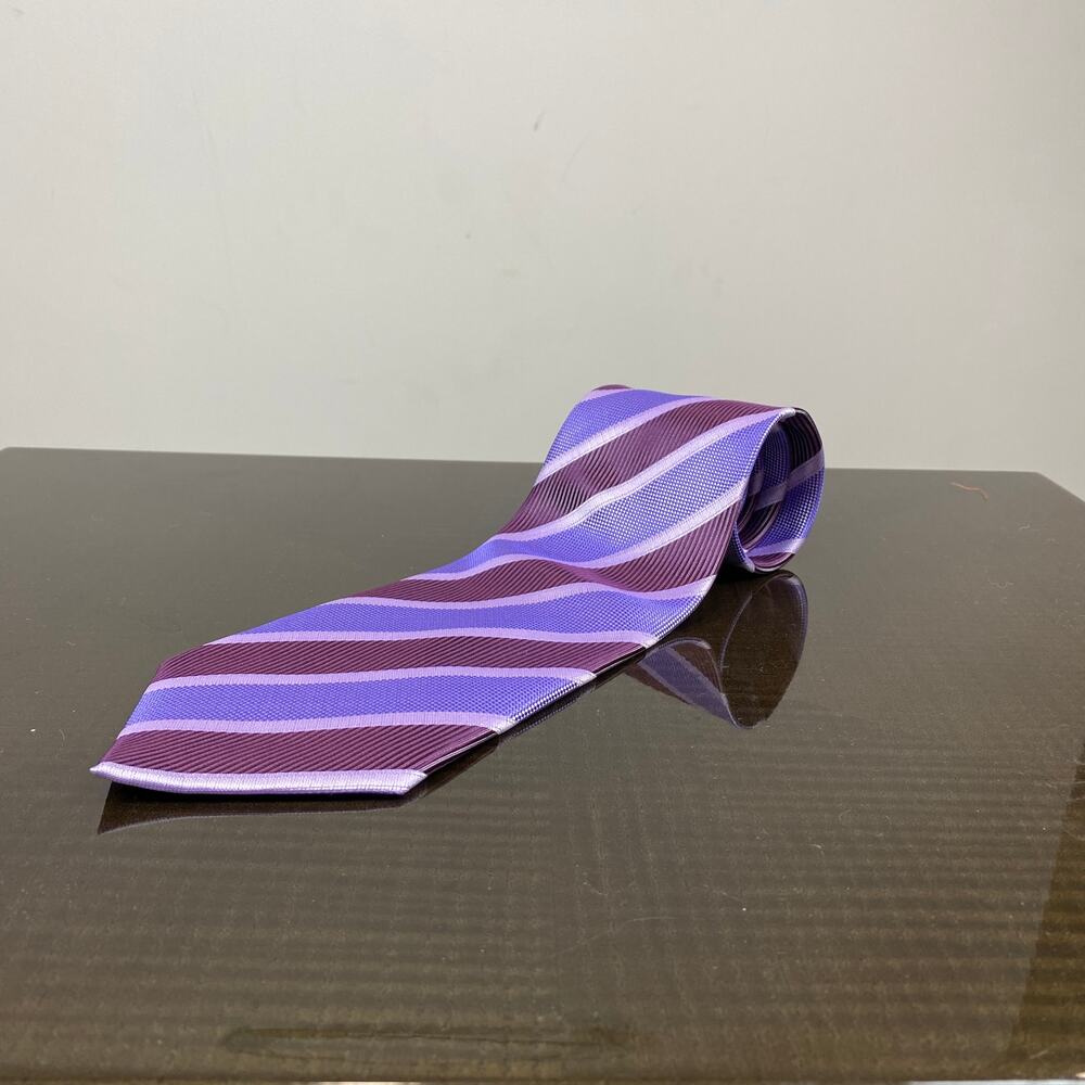 Ermengildo Zegna Striped Purple Tie